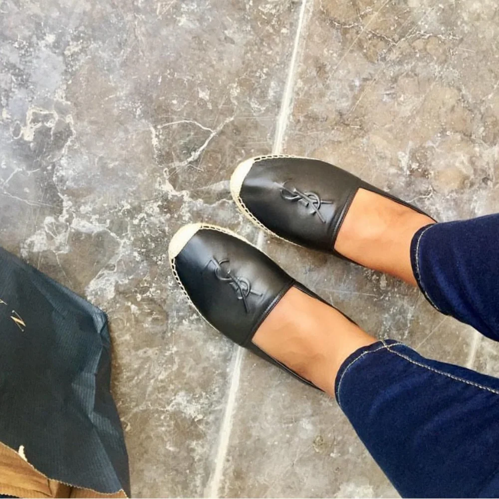 YSL Logo Espadrille Flat